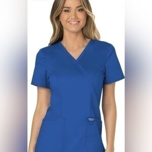 NWT Cherokee Mock Wrap Scrub top Sz L